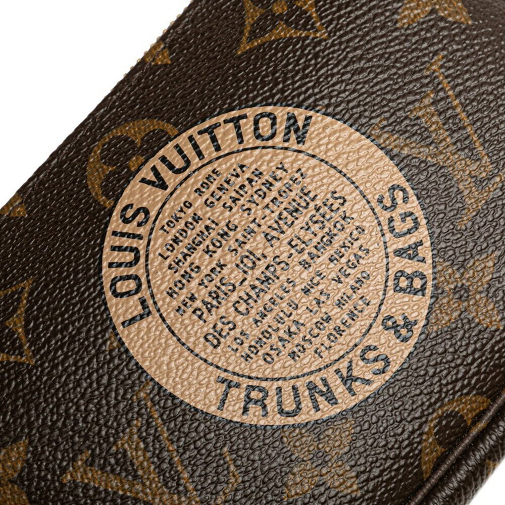 LOUIS VUITTON Brown Monogram Leather Pochette Pouch - Picture 6 of 10